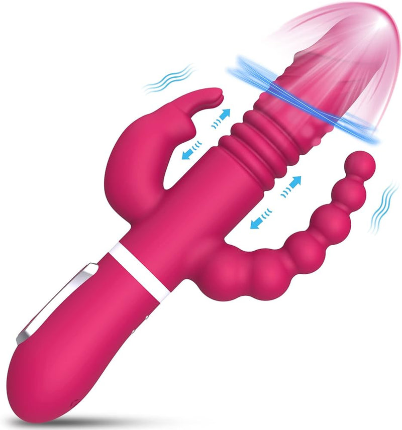 Vibrating Dildo with Thrusting & Swirling Motion (Triple Action)