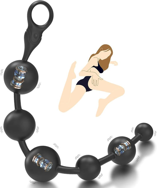 Anal Beads with Vibration - Graduated Sizes (7 Beads, 12 Modes)